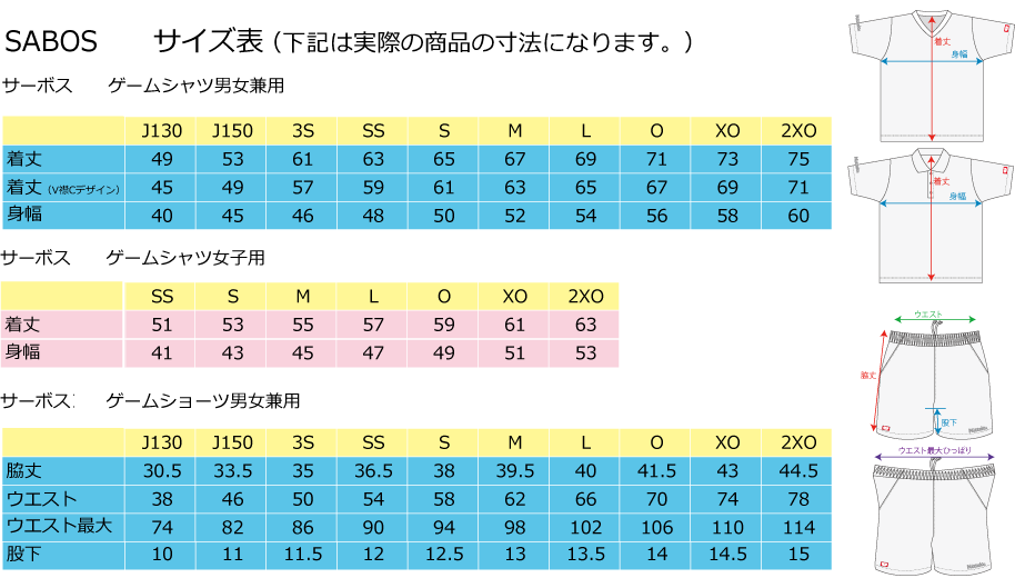 サイズ表B