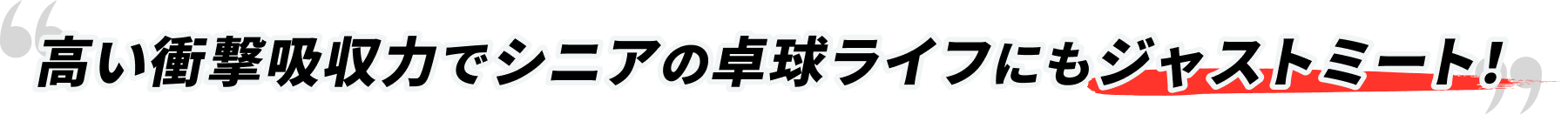高い衝撃吸収力でシニアの卓球ライフにもジャストミート！