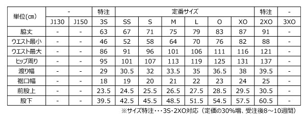 サイズ表