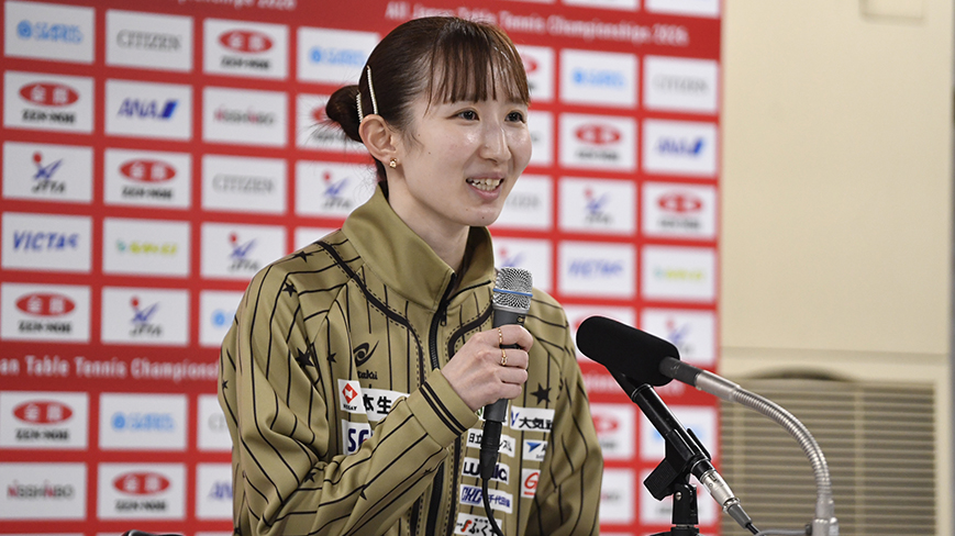 全日本】昨年女王の早田ひなが会見。「4連覇がかかる大会という感覚は